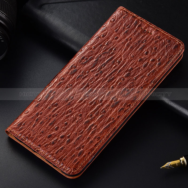 Funda de Cuero Cartera con Soporte Carcasa H15P para Samsung Galaxy A01 Core Marron