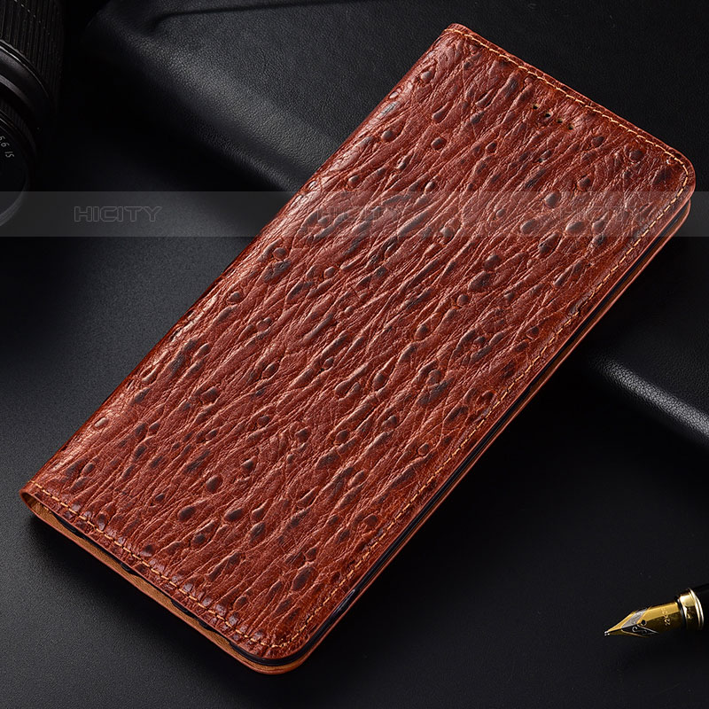 Funda de Cuero Cartera con Soporte Carcasa H15P para Samsung Galaxy A03 Marron