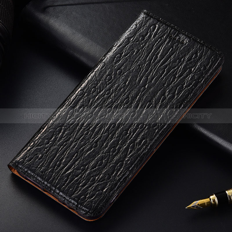 Funda de Cuero Cartera con Soporte Carcasa H15P para Samsung Galaxy A12 Negro