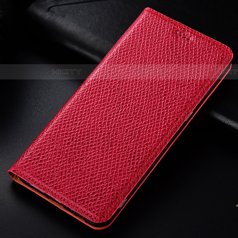 Funda de Cuero Cartera con Soporte Carcasa H15P para Samsung Galaxy F52 5G Rojo