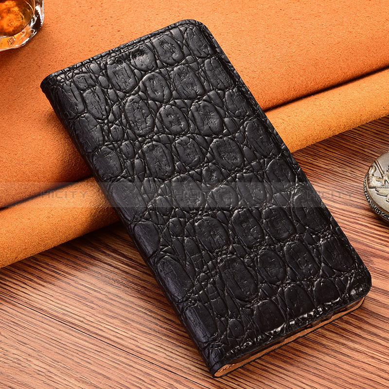 Funda de Cuero Cartera con Soporte Carcasa H16P para Apple iPhone 6 Negro