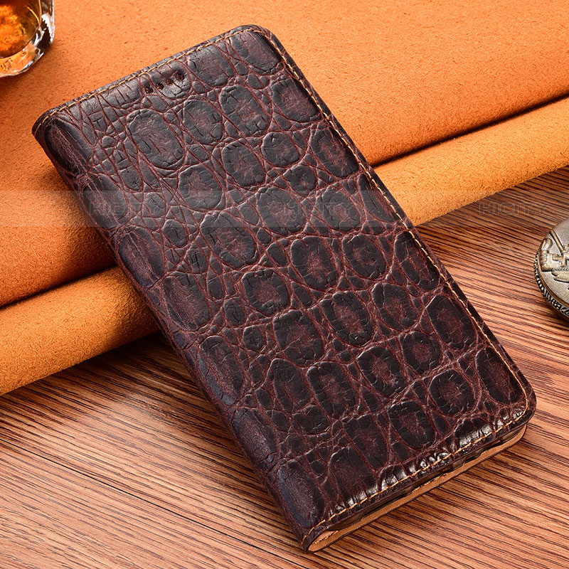 Funda de Cuero Cartera con Soporte Carcasa H16P para Motorola Moto Edge 20 Lite 5G Marron