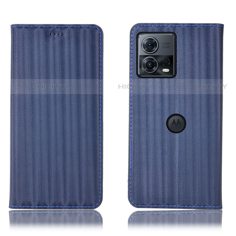 Funda de Cuero Cartera con Soporte Carcasa H16P para Motorola Moto Edge 30 Fusion 5G Azul