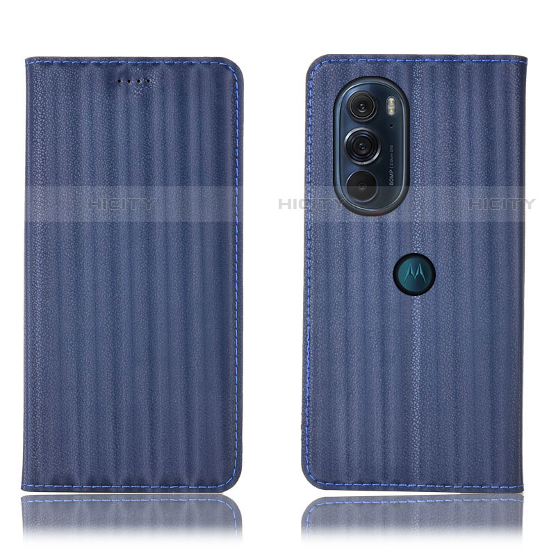 Funda de Cuero Cartera con Soporte Carcasa H16P para Motorola Moto Edge X30 5G Azul