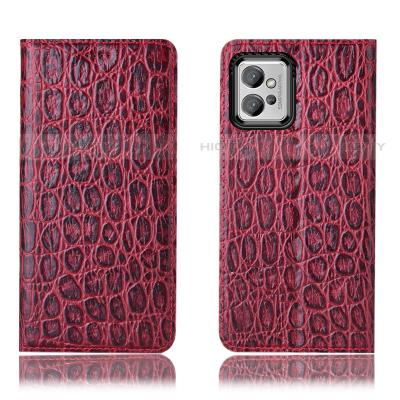 Funda de Cuero Cartera con Soporte Carcasa H16P para Motorola Moto G32 Rojo