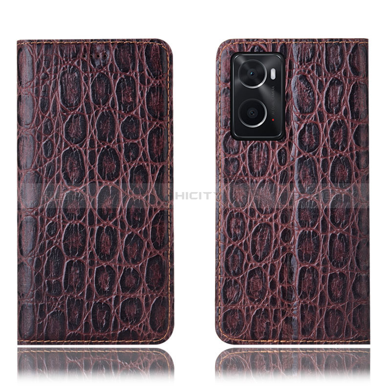 Funda de Cuero Cartera con Soporte Carcasa H16P para Oppo A36 Marron