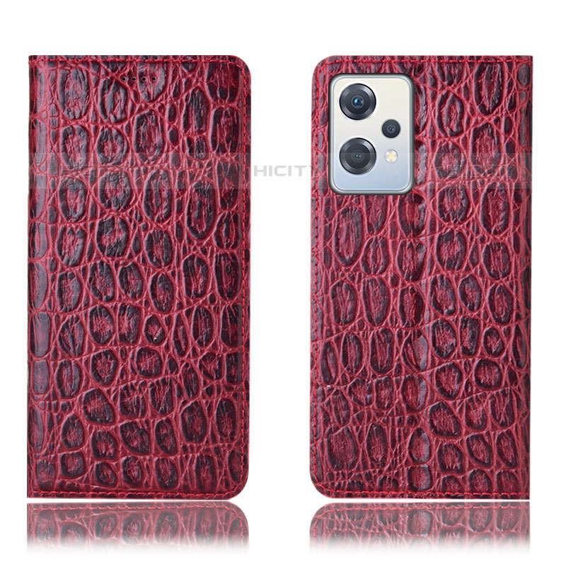 Funda de Cuero Cartera con Soporte Carcasa H16P para Oppo K10X 5G Rojo