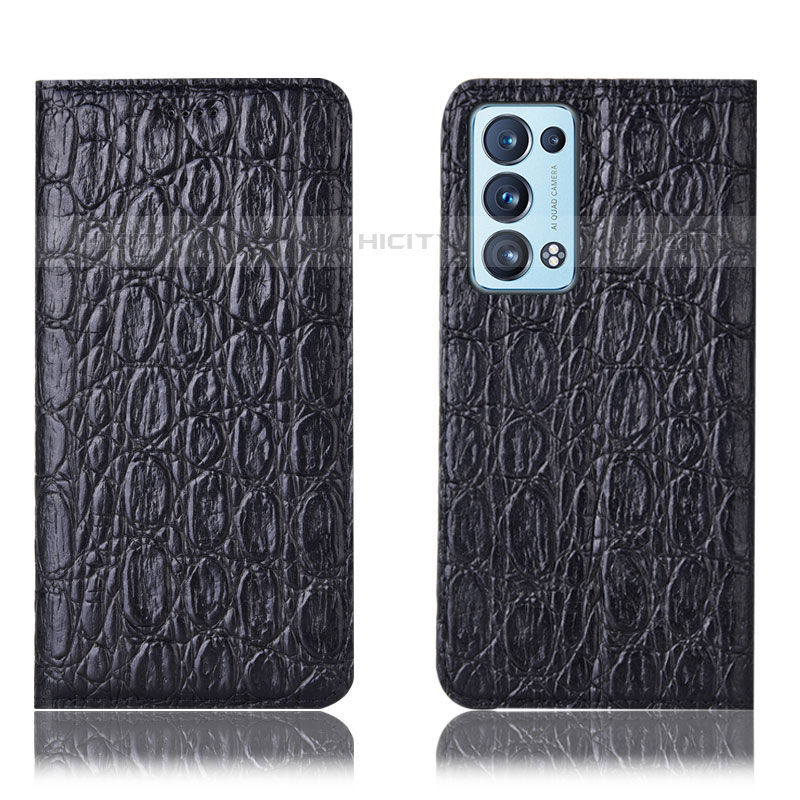 Funda de Cuero Cartera con Soporte Carcasa H16P para Oppo Reno6 Pro 5G