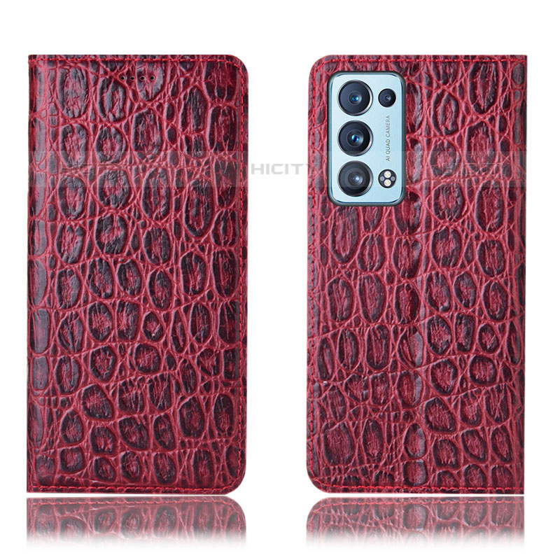 Funda de Cuero Cartera con Soporte Carcasa H16P para Oppo Reno6 Pro 5G