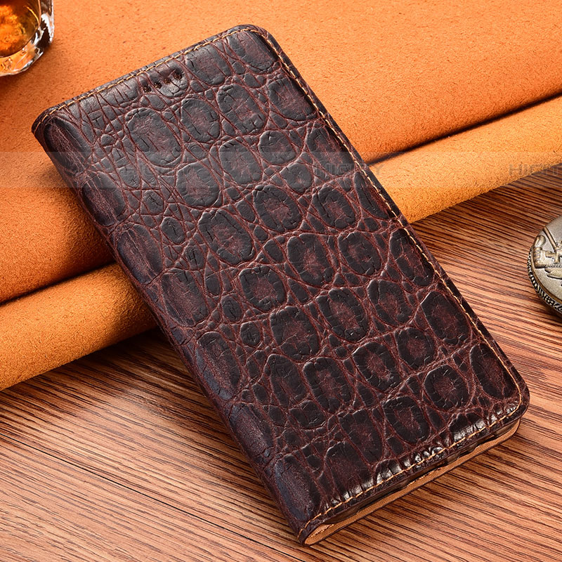 Funda de Cuero Cartera con Soporte Carcasa H16P para Samsung Galaxy F52 5G Marron