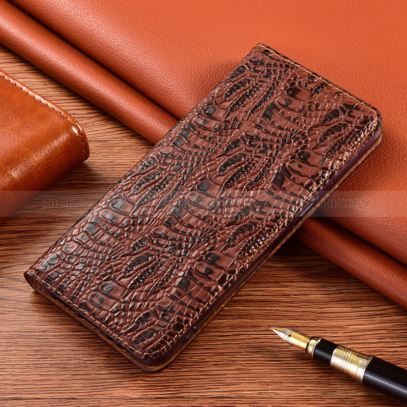 Funda de Cuero Cartera con Soporte Carcasa H17P para Apple iPhone 11 Pro Max Marron