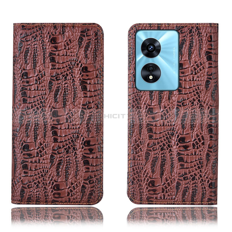 Funda de Cuero Cartera con Soporte Carcasa H17P para Oppo A1 Pro 5G Marron