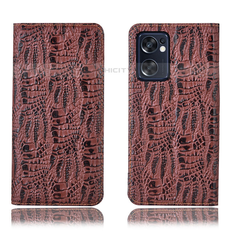 Funda de Cuero Cartera con Soporte Carcasa H17P para Oppo Reno7 SE 5G