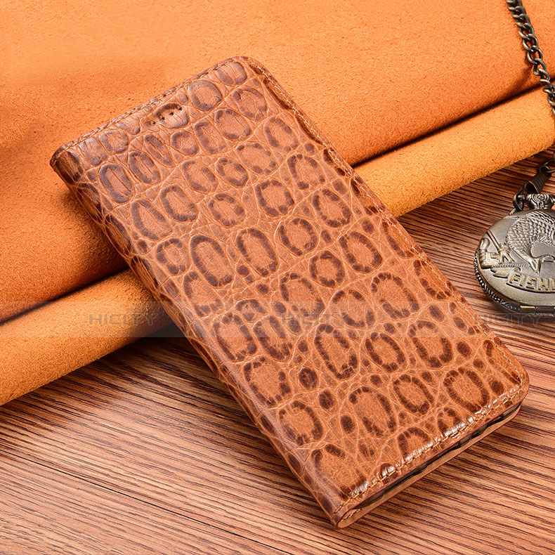 Funda de Cuero Cartera con Soporte Carcasa H18 para Apple iPhone 13 Marron Claro