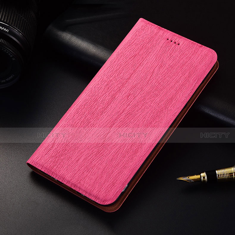 Funda de Cuero Cartera con Soporte Carcasa H18 para Apple iPhone 13 Pro Rosa Roja