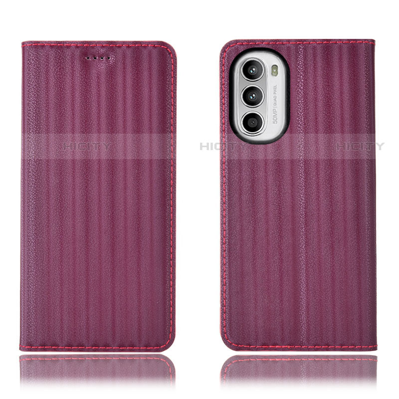 Funda de Cuero Cartera con Soporte Carcasa H18P para Motorola Moto G82 5G Rojo Rosa