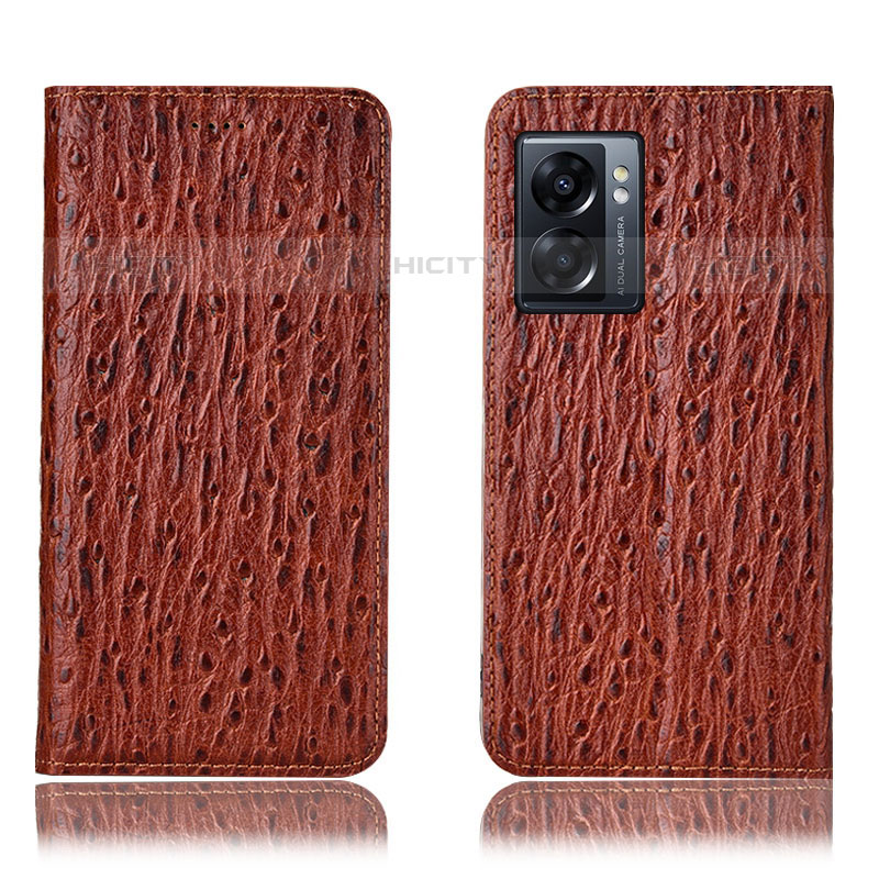 Funda de Cuero Cartera con Soporte Carcasa H18P para OnePlus Nord N300 5G Marron