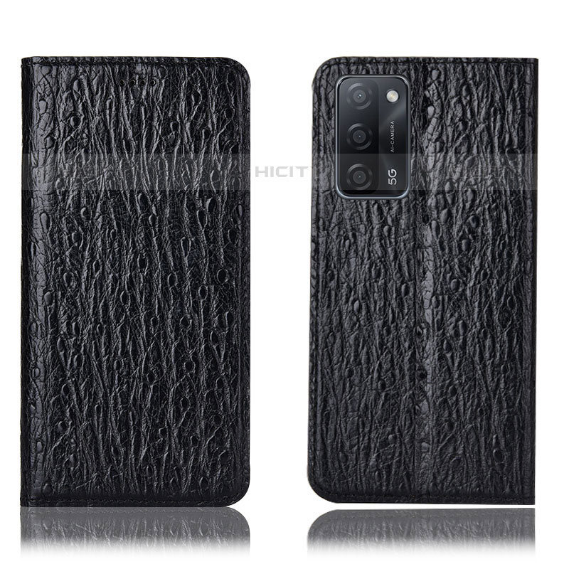 Funda de Cuero Cartera con Soporte Carcasa H18P para Oppo A53s 5G Negro