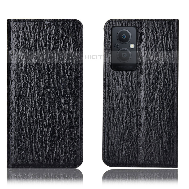 Funda de Cuero Cartera con Soporte Carcasa H18P para Oppo F21 Pro 5G Negro