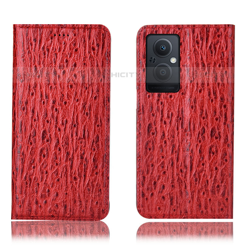 Funda de Cuero Cartera con Soporte Carcasa H18P para Oppo F21s Pro 5G Rojo