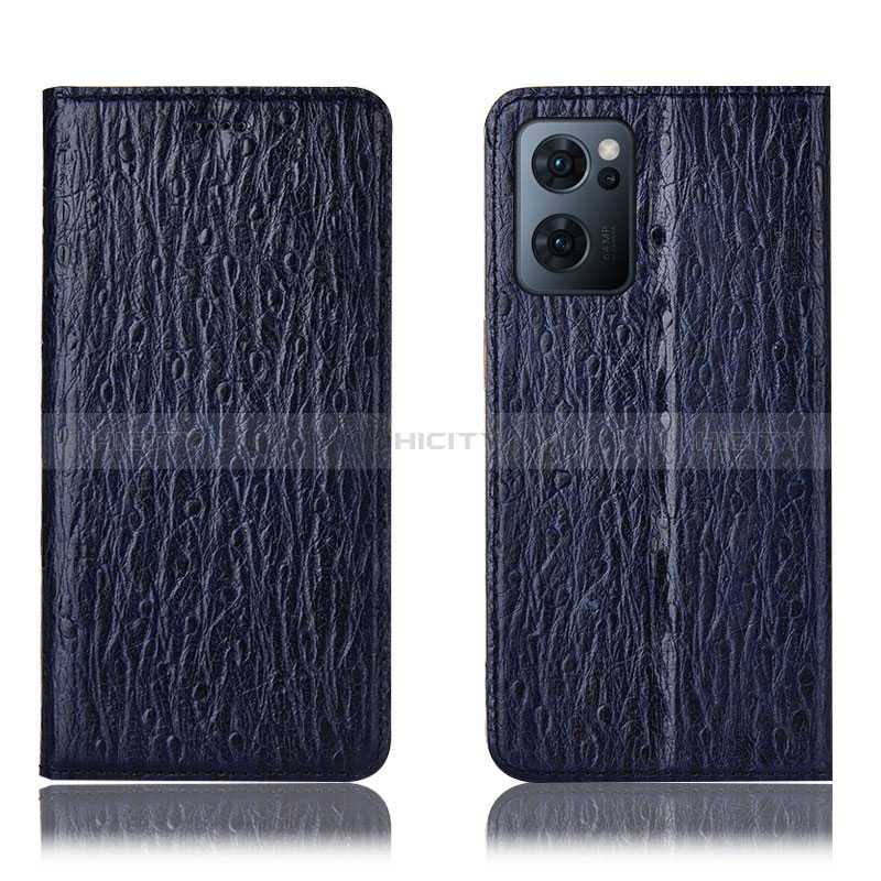 Funda de Cuero Cartera con Soporte Carcasa H18P para Oppo Find X5 Lite 5G Azul