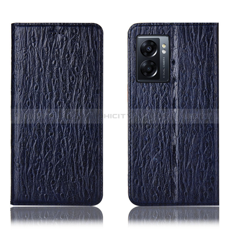 Funda de Cuero Cartera con Soporte Carcasa H18P para Oppo K10 5G India Azul