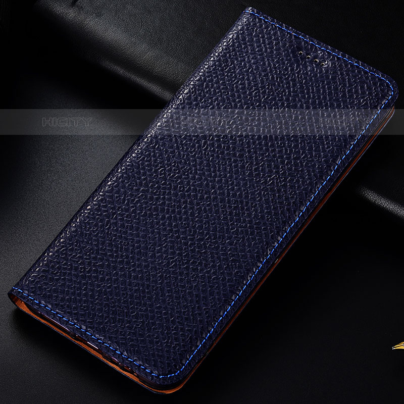 Funda de Cuero Cartera con Soporte Carcasa H18P para Samsung Galaxy A03 Azul