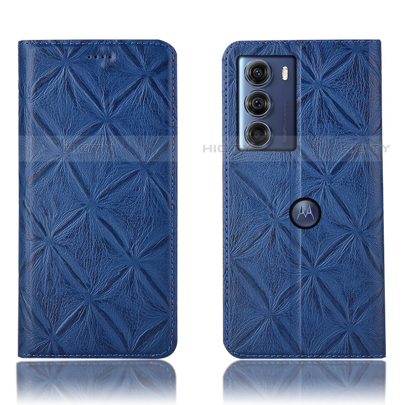 Funda de Cuero Cartera con Soporte Carcasa H19P para Motorola Moto Edge S30 5G Azul