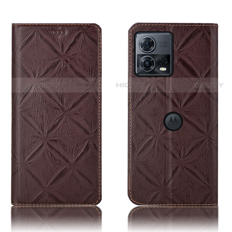 Funda de Cuero Cartera con Soporte Carcasa H19P para Motorola Moto Edge S30 Pro 5G Marron