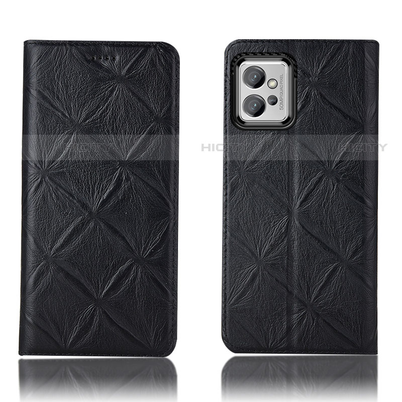 Funda de Cuero Cartera con Soporte Carcasa H19P para Motorola Moto G32 Negro