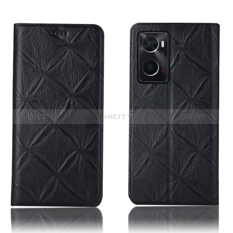 Funda de Cuero Cartera con Soporte Carcasa H19P para Oppo A36 Negro