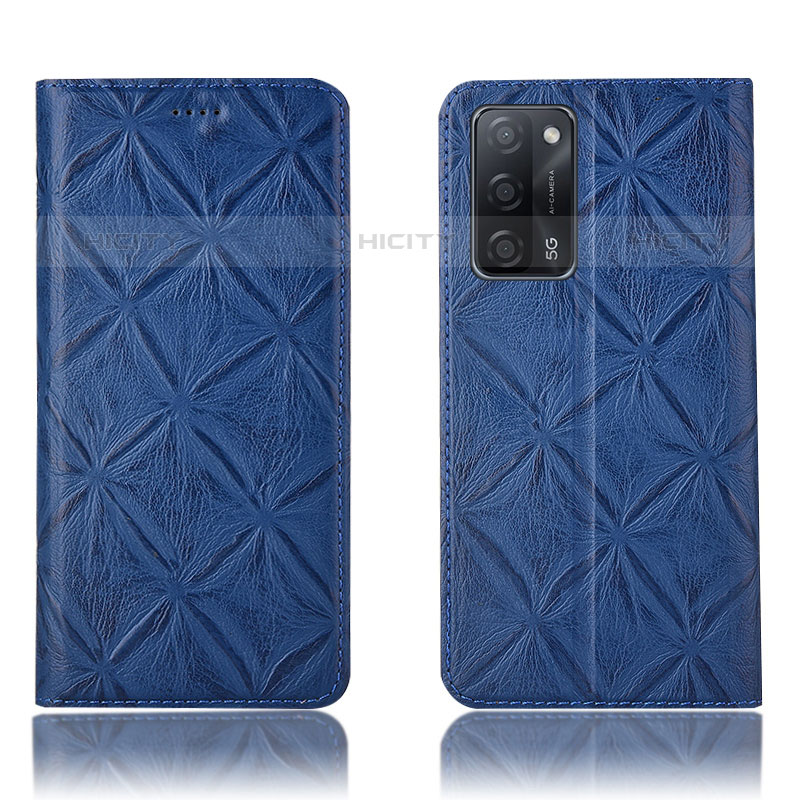 Funda de Cuero Cartera con Soporte Carcasa H19P para Oppo A53s 5G Azul