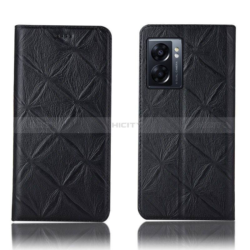 Funda de Cuero Cartera con Soporte Carcasa H19P para Oppo A77 5G Negro