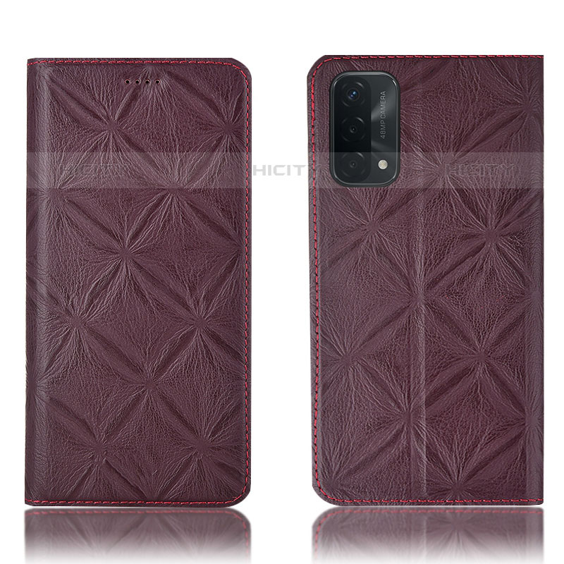 Funda de Cuero Cartera con Soporte Carcasa H19P para Oppo A93 5G Rojo Rosa