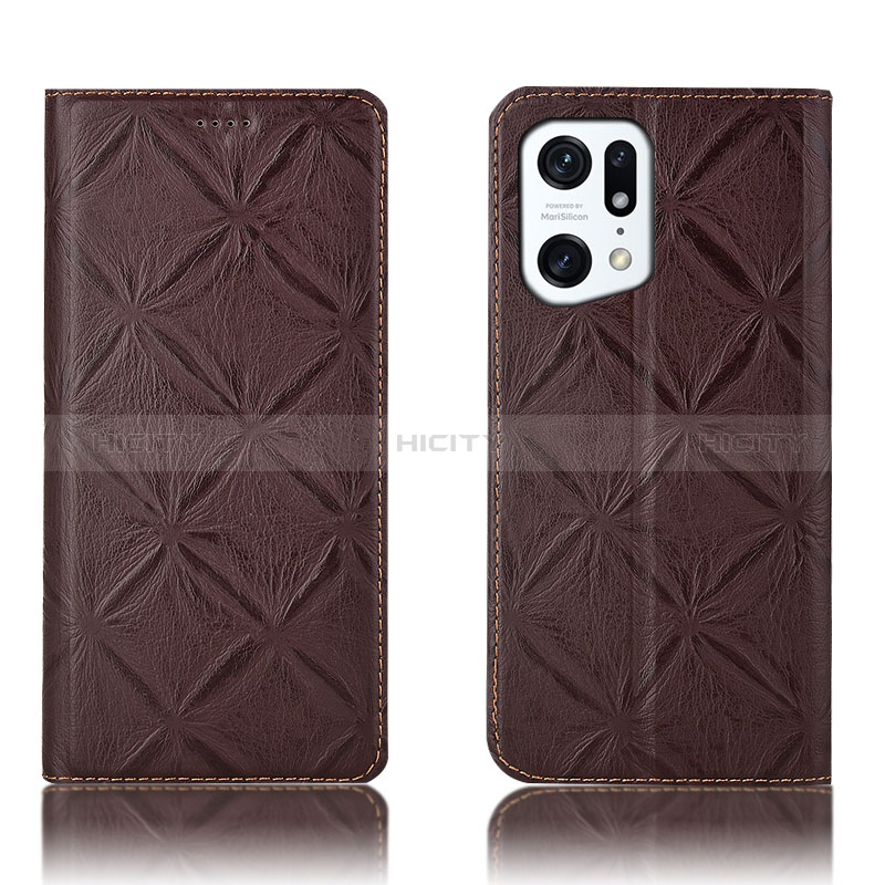 Funda de Cuero Cartera con Soporte Carcasa H19P para Oppo Find X5 5G