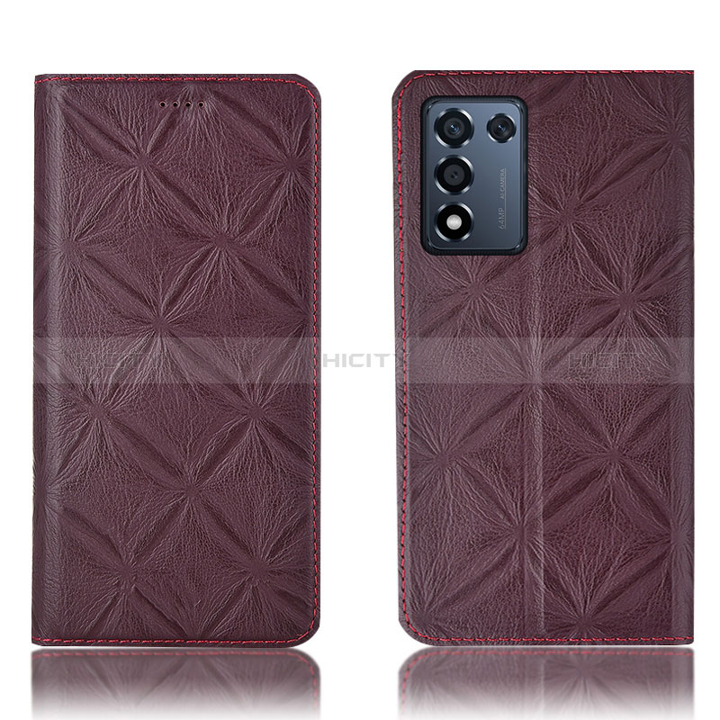 Funda de Cuero Cartera con Soporte Carcasa H19P para Oppo K9S 5G Rojo Rosa