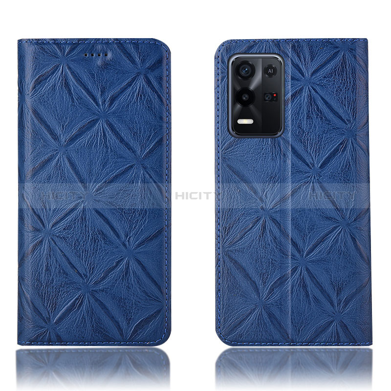 Funda de Cuero Cartera con Soporte Carcasa H19P para Oppo K9X 5G Azul