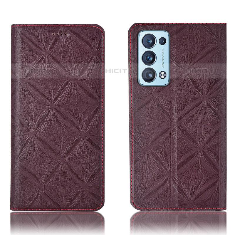 Funda de Cuero Cartera con Soporte Carcasa H19P para Oppo Reno6 Pro+ Plus 5G