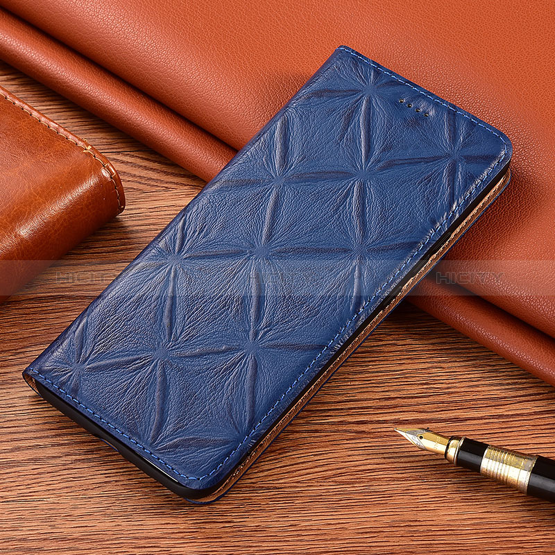 Funda de Cuero Cartera con Soporte Carcasa H19P para Vivo V27 5G Azul