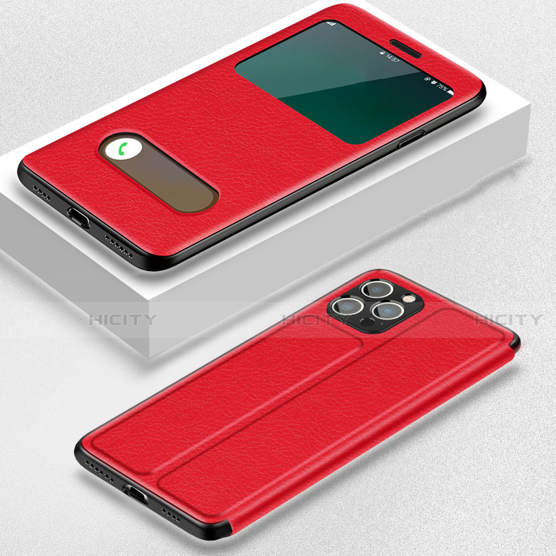 Funda de Cuero Cartera con Soporte Carcasa H20 para Apple iPhone 13 Pro Max Rojo