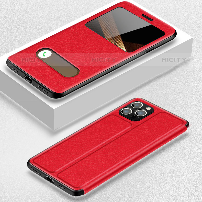 Funda de Cuero Cartera con Soporte Carcasa H20 para Apple iPhone 15 Pro Max Rojo