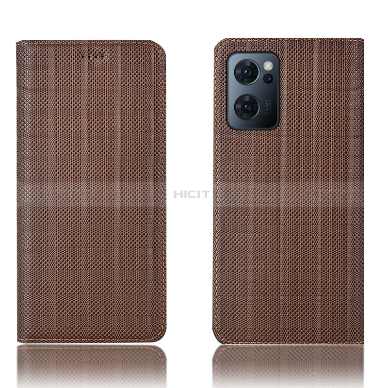 Funda de Cuero Cartera con Soporte Carcasa H20P para OnePlus Nord CE 2 5G Marron