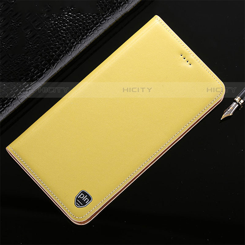 Funda de Cuero Cartera con Soporte Carcasa H20P para Vivo iQOO 8 5G Amarillo