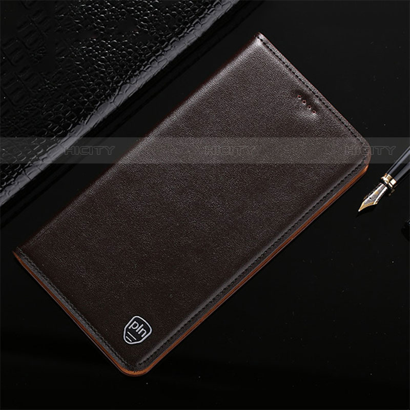 Funda de Cuero Cartera con Soporte Carcasa H20P para Vivo iQOO 8 Pro 5G Marron