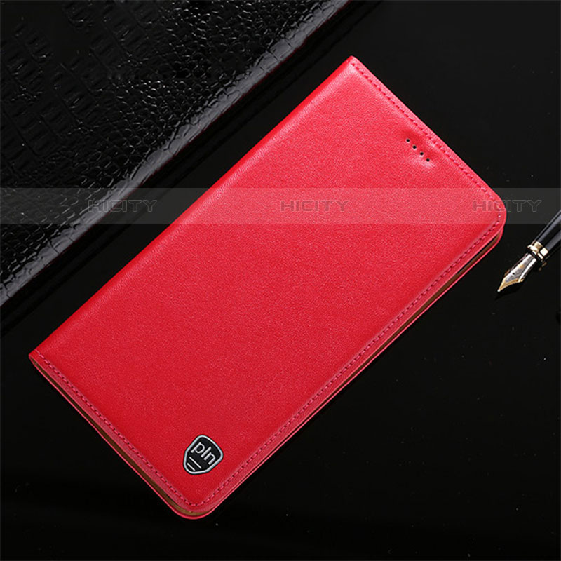 Funda de Cuero Cartera con Soporte Carcasa H20P para Vivo iQOO 8 Pro 5G Rojo