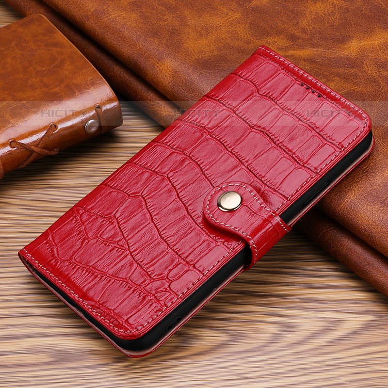 Funda de Cuero Cartera con Soporte Carcasa H21 para Apple iPhone 16 Pro Max Rojo