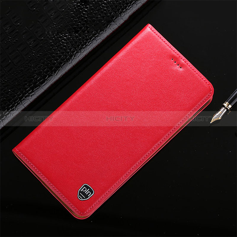 Funda de Cuero Cartera con Soporte Carcasa H21P para Apple iPhone 12 Pro Rojo