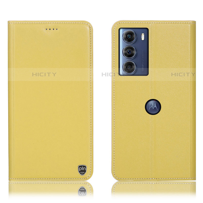 Funda de Cuero Cartera con Soporte Carcasa H21P para Motorola Moto Edge S30 5G Amarillo