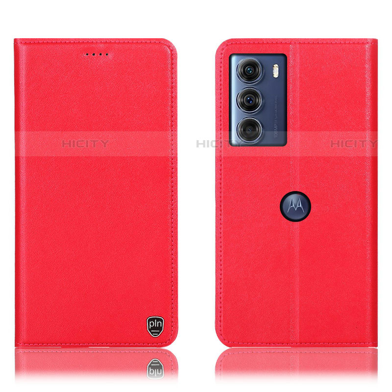 Funda de Cuero Cartera con Soporte Carcasa H21P para Motorola Moto Edge S30 5G Rojo