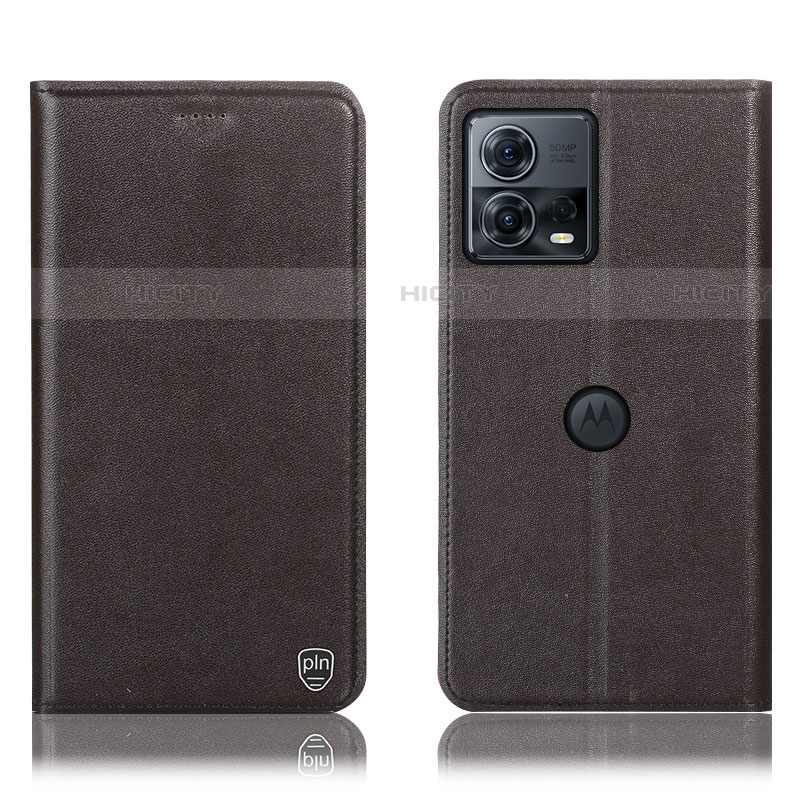 Funda de Cuero Cartera con Soporte Carcasa H21P para Motorola Moto Edge S30 Pro 5G Marron